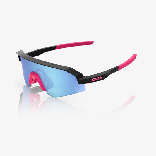 100% SLENDALE YOUTH MATTE BLACK/PINK HiPER BLUE MULTILAYER MIRROR LENS