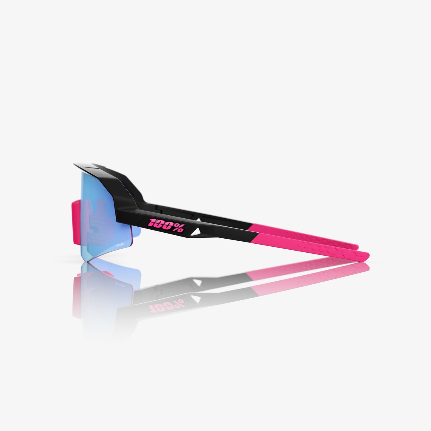 100% SLENDALE YOUTH MATTE BLACK/PINK HiPER BLUE MULTILAYER MIRROR LENS