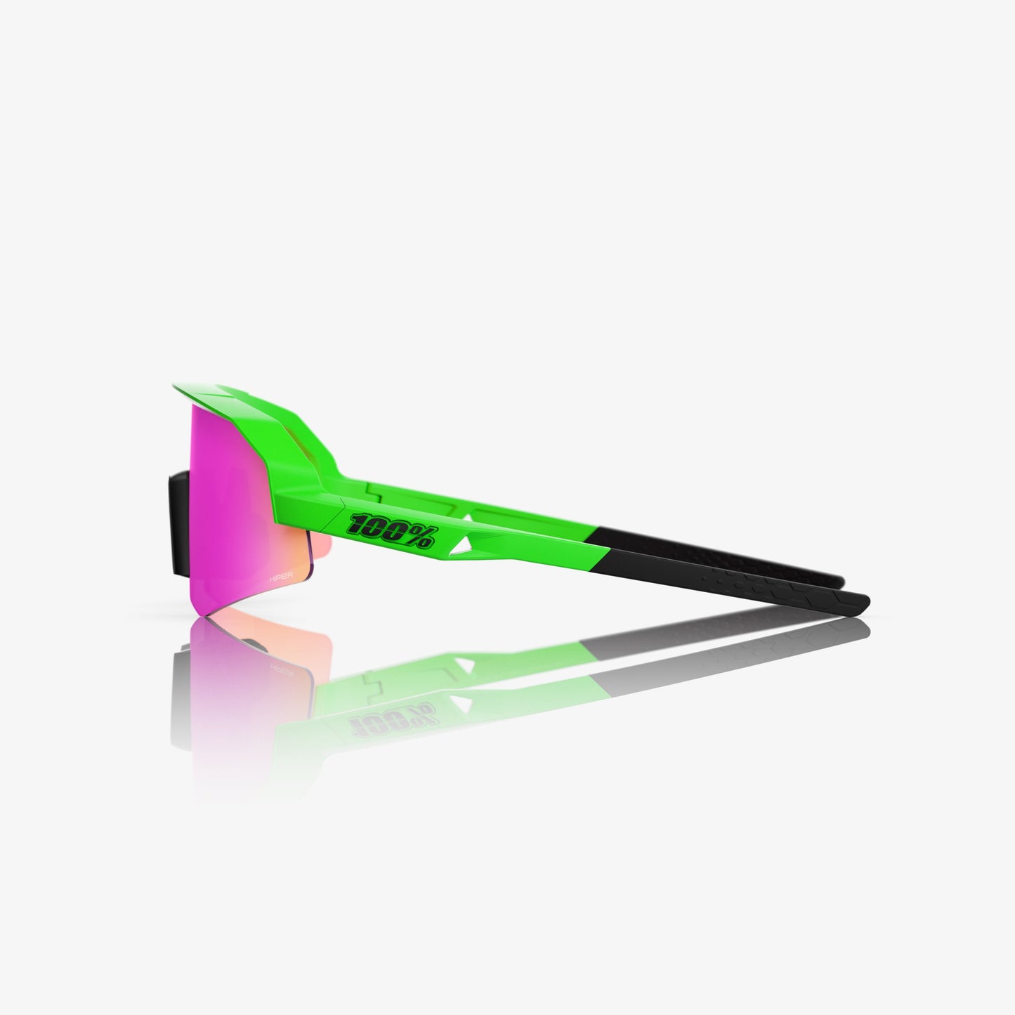 100% SLENDALE YOUTH VIPER GREEN HiPER VITAL PINK MIRROR LENS