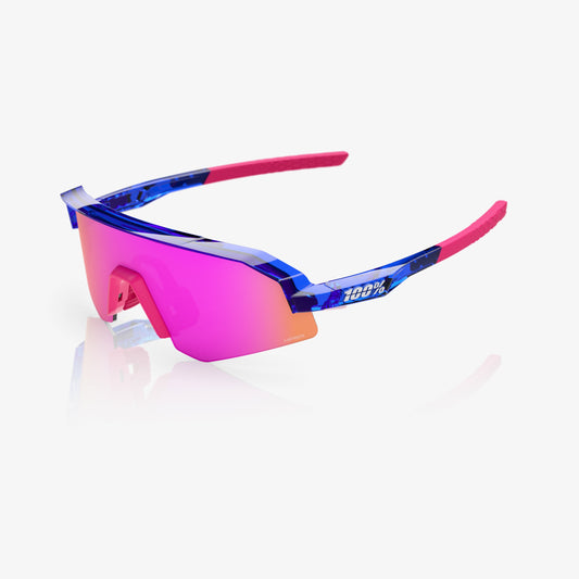 100% SLENDALE YOUTH POLISHED TRANSLUCENT BLUE HiPER VITAL PINK MIRROR LENS