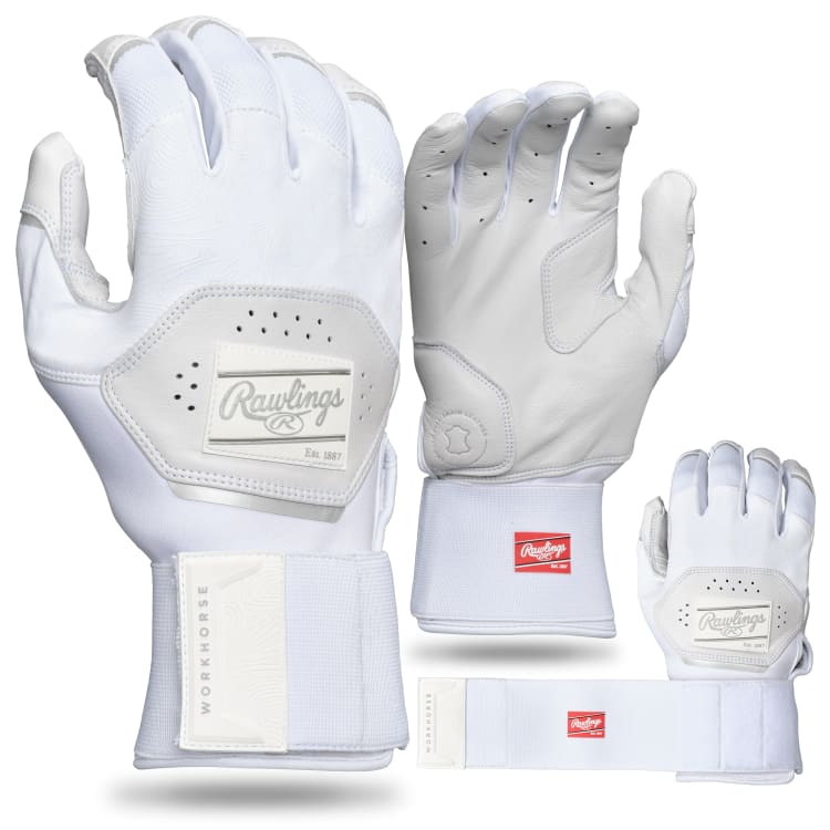 RAWLINGS ADULT WORKHORSE COMPRESSION STRAP BASEBALL BATTING GLOVES