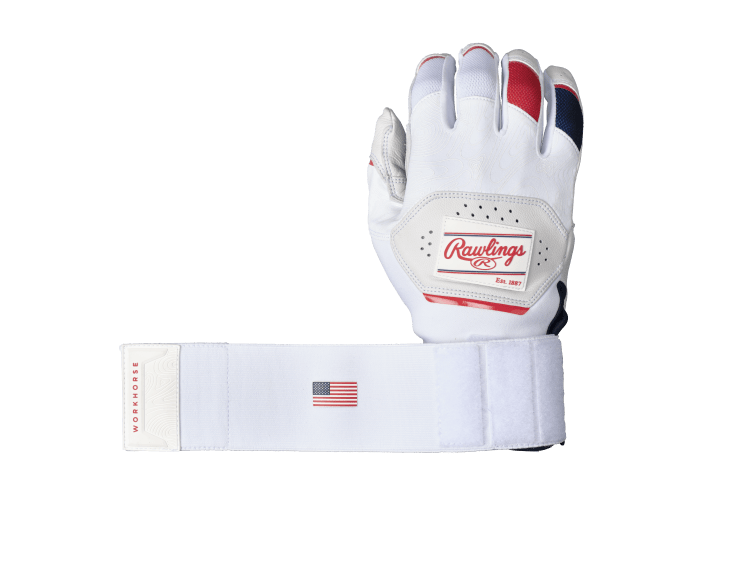 RAWLINGS ADULT WORKHORSE COMPRESSION STRAP BASEBALL BATTING GLOVES
