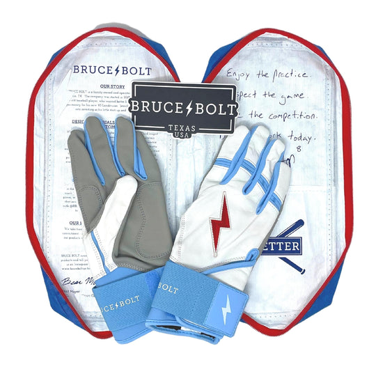Gants De Frappe Baseball Bruce Bolt Premium Pro Long Cuff - Taille M Noir - Neuf (Modèle 2025) - Pour Adulte