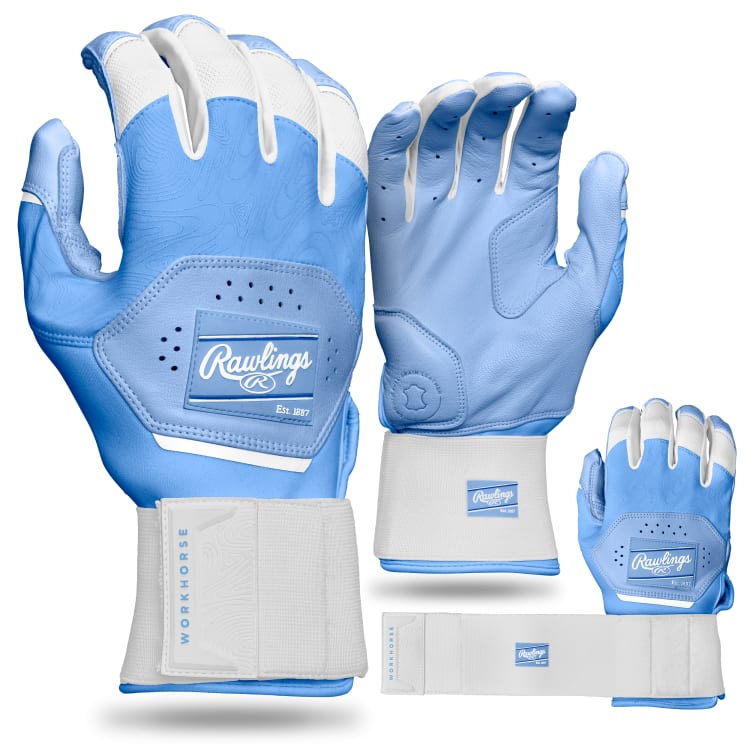 RAWLINGS ADULT WORKHORSE COMPRESSION STRAP BASEBALL BATTING GLOVES