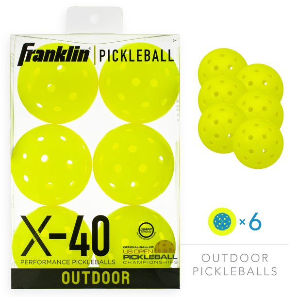 FRANKLIN PICKLEBALLS - X-40 OUTDOOR - 6 PACK