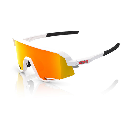 100% SLENDALE MATTE WHITE HiPER RED MIRROR LENS