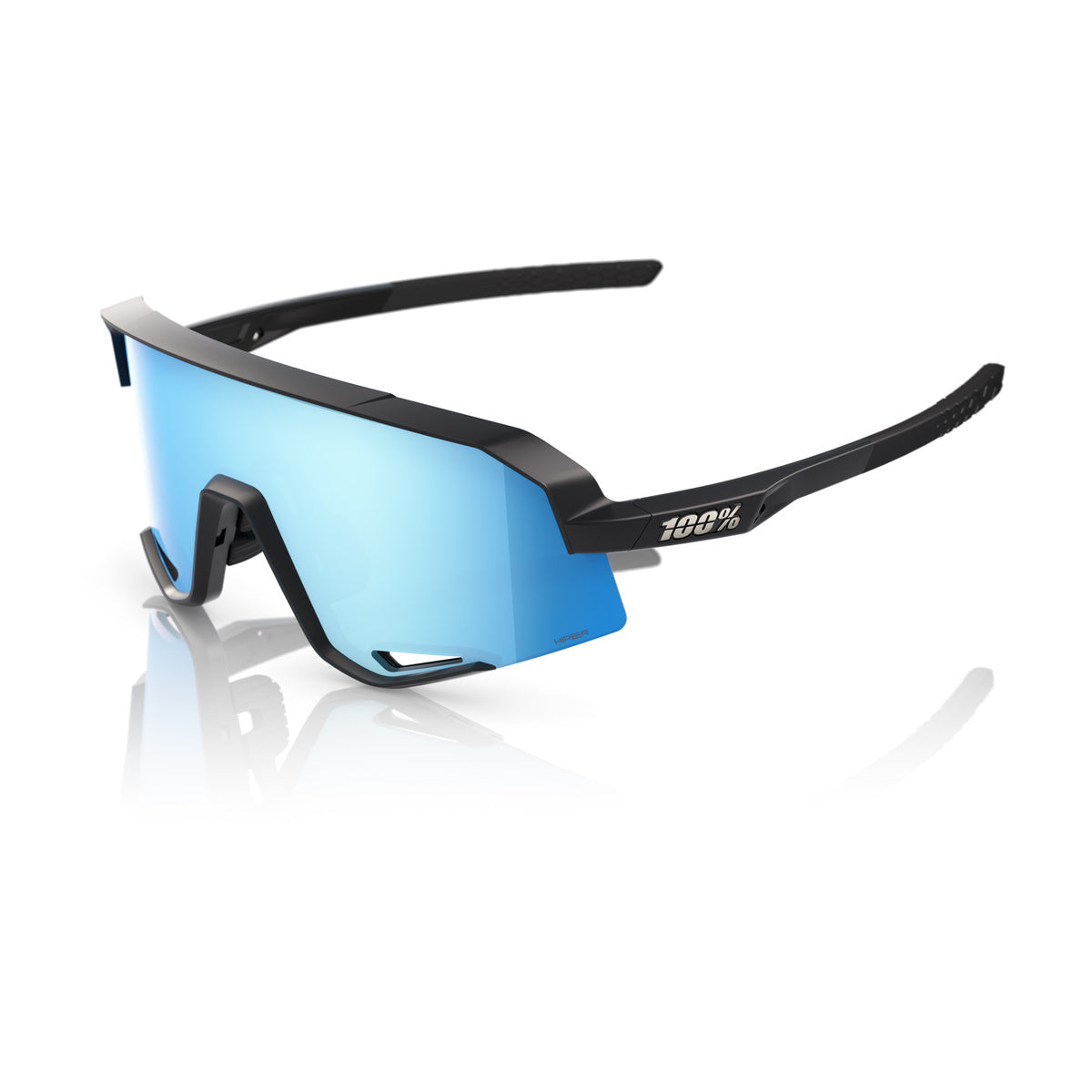 100% SLENDALE MATTE BLACK HiPER BLUE MIRROR LENS