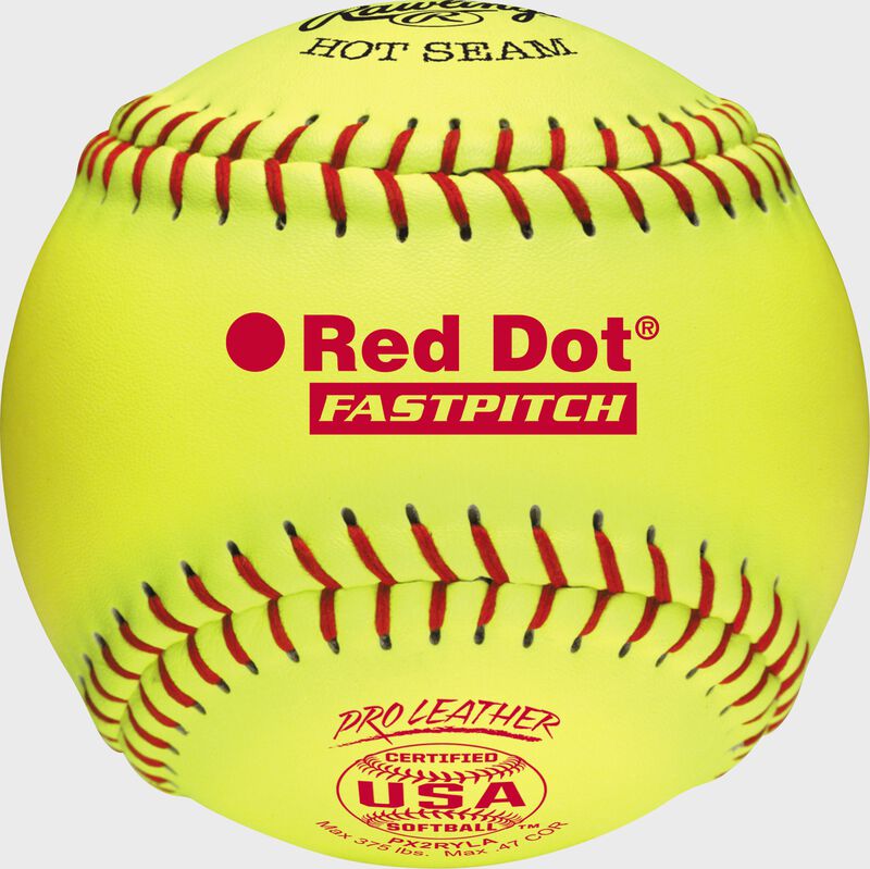 RAWLINGS 12" PRO LEATHER RED DOT USA FASTPITCH SOFTBALL, DOZEN
