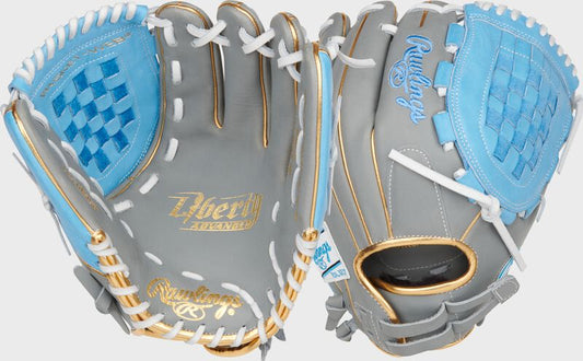 RAWLINGS LIBERTY ADVANCED COLOR SERIES 12" FASTPITCH GLOVE,GRAY/COLUMBIA BLUE