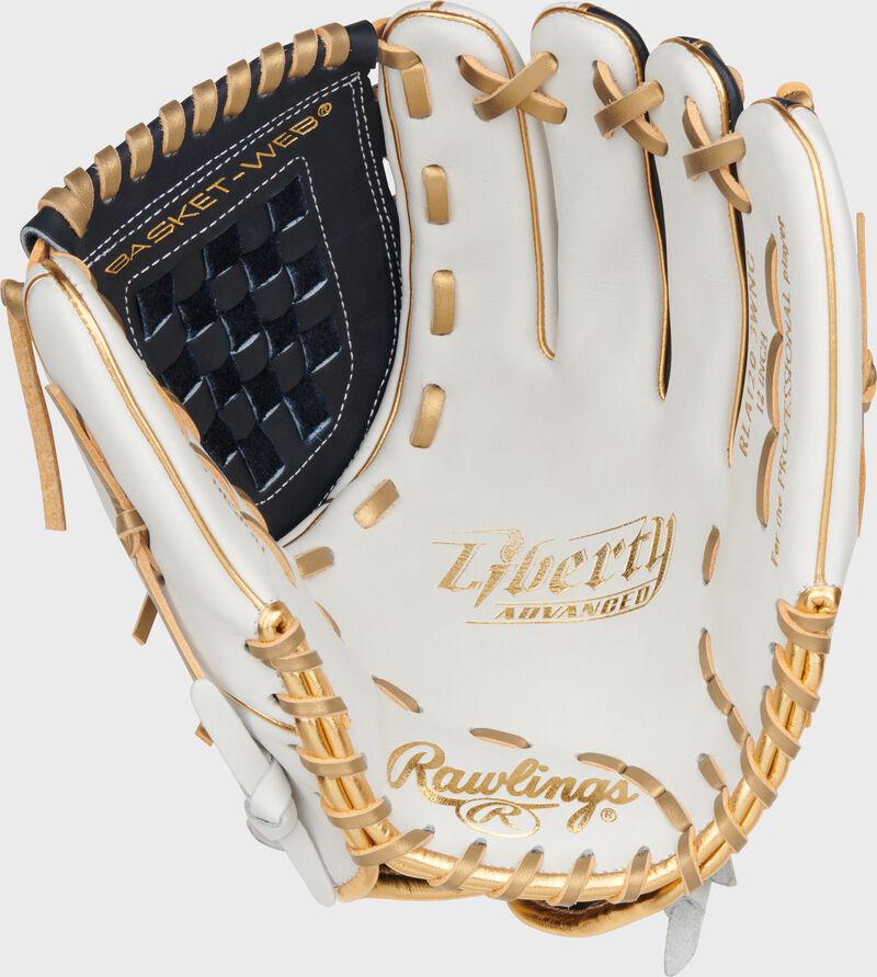 RAWLINGS LIBERTY ADVANCED COLOR SERIES 12" FASTPITCH GLOVE, WHITE/NAVY