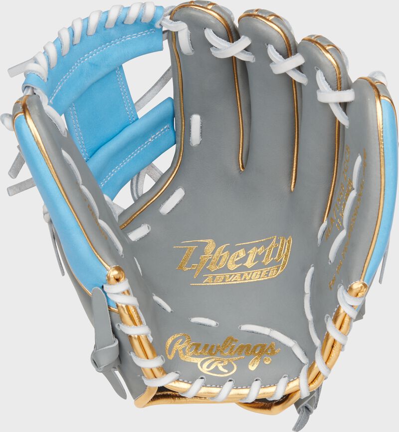 RAWLINGS LIBERTY ADVANCED COLOR SERIES 11.75" INFIELD GLOVE, GRAY/COLUMBIA BLUE