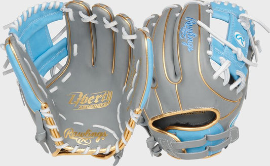 RAWLINGS LIBERTY ADVANCED COLOR SERIES 11.75" INFIELD GLOVE, GRAY/COLUMBIA BLUE