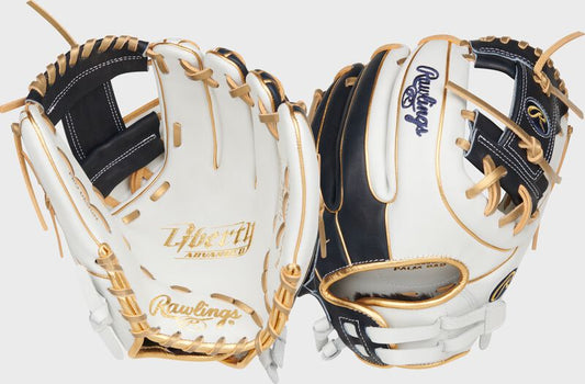 RAWLINGS LIBERTY ADVANCED COLOR SERIES 11.75" INFIELD GLOVE, WHITE/NAVY
