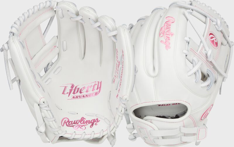 RAWLINGS LIBERTY ADVANCED COLOR SERIES 11.75 IN INFIELD GLOVE, WHITE/PINK