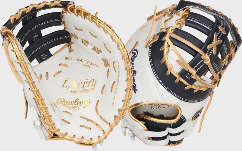 RAWLINGS LIBERTY ADVANCED COLOR SERIES 13 IN 1ST BASE MITT,WHITE/NAVY