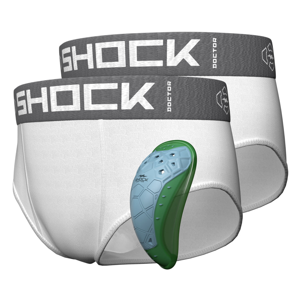 SHOCK DOCTOR YOUTH CORE 2-PACK BRIEF WITH BIO-FLEX 2.0 CUP