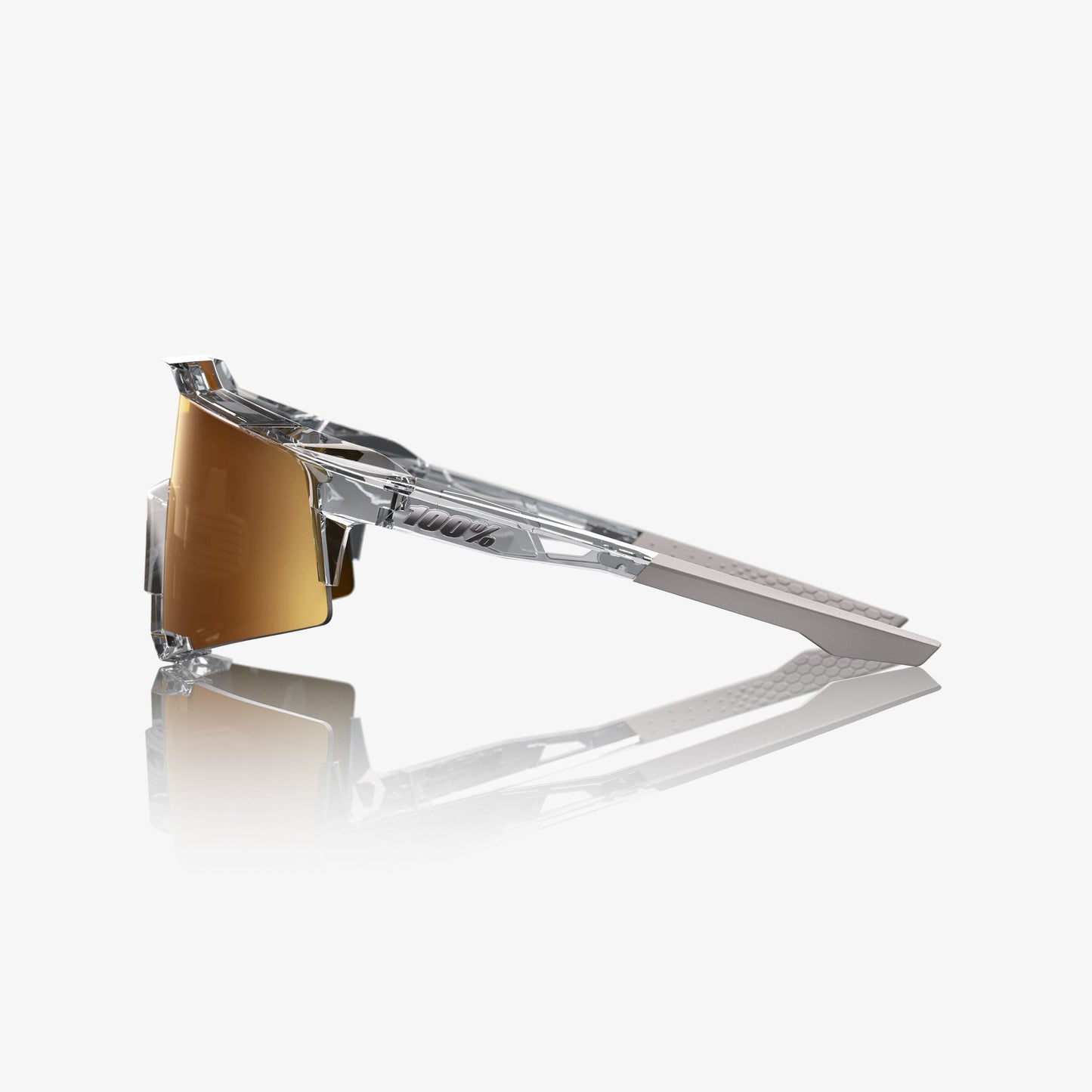 100% SPEEDCRAFT® POLISHED TRANSLUCENT GREY BRONZE MULTILAYER MIRROR LENS