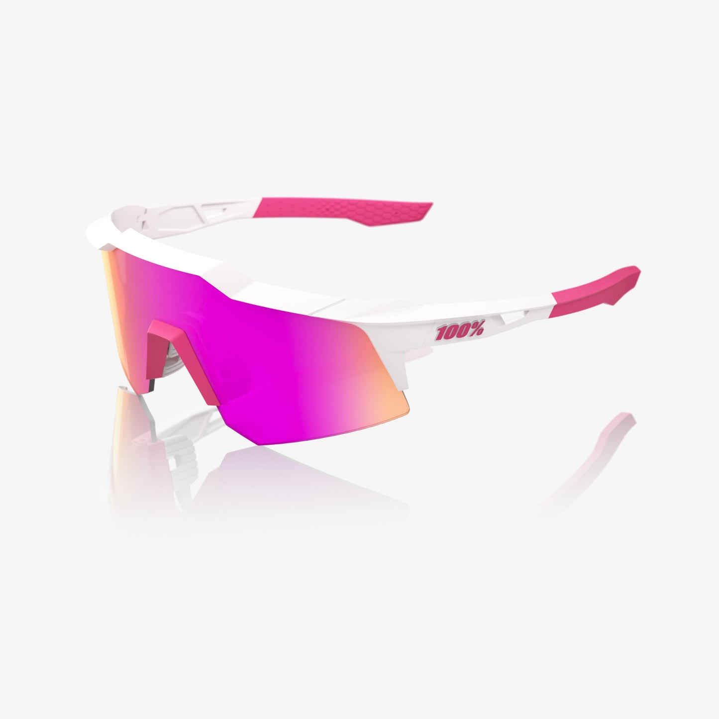 100% SPEEDCRAFT® XS MATTE WHITE/PINK HiPER® VITAL PINK MIRROR LENS
