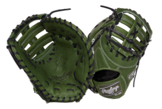 RAWLINGS HEART OF THE HIDE FIRST BASE MITT; LIMITED EDITION MILITARY GREEN