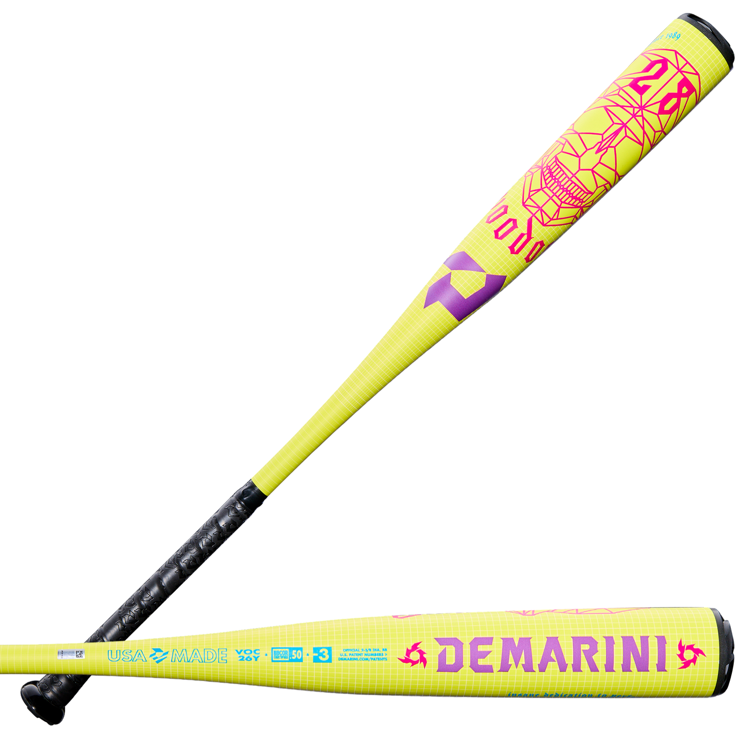 2026 DeMARINI VOODOO® ONE V2 SOLAR YELLOW (-3) BBCOR BASEBALL BAT
