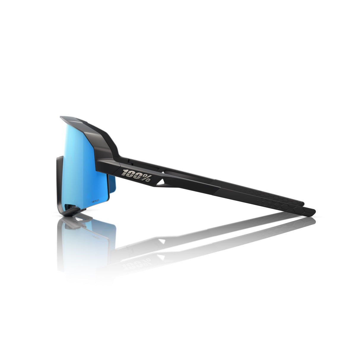100% SLENDALE MATTE BLACK HiPER BLUE MIRROR LENS