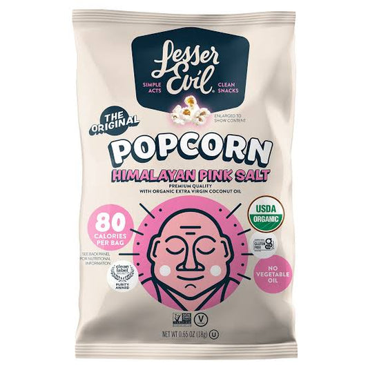LESSER EVIL ORGANIC POPCORN, .65 oz