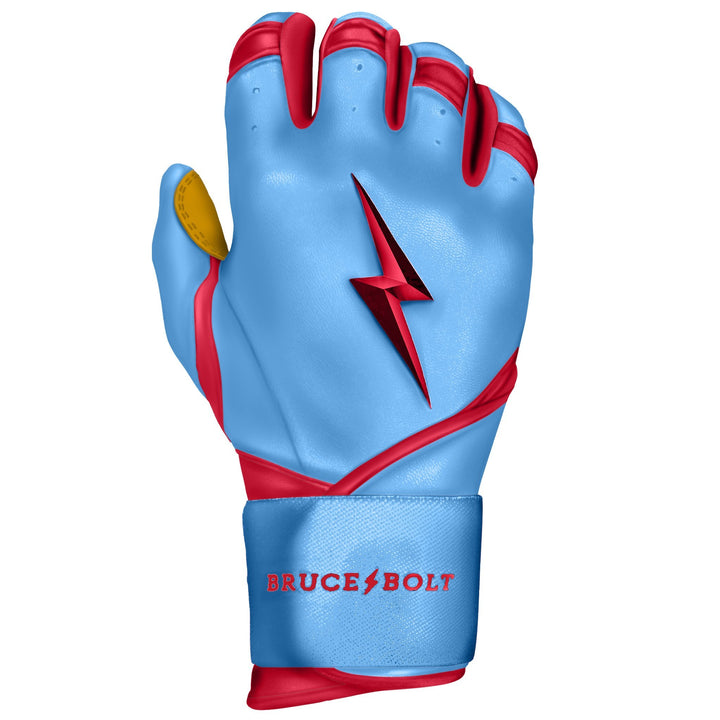BRUCE BOLT PREMIUM PRO BADER SERIES LONG CUFF BATTING GLOVES | BABY BLUE