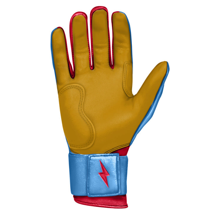 BRUCE BOLT PREMIUM PRO BADER SERIES LONG CUFF BATTING GLOVES | BABY BLUE