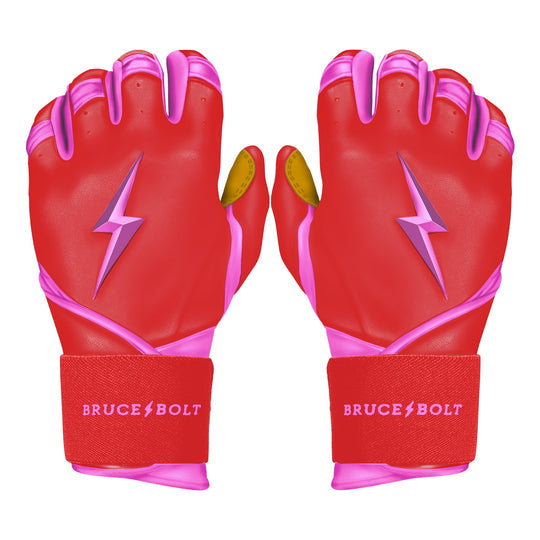 BRUCE BOLT PREMIUM PRO BADER SERIES LONG CUFF BATTING GLOVES | PINK