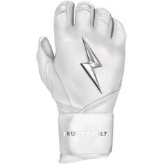 BRUCE BOLT 2021 YOUTH CHROME SERIES LONG CUFF BATTING GLOVES WITH STORAGE BAG