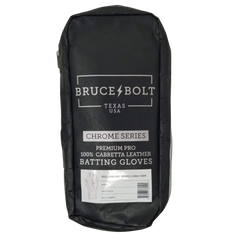 BRUCE BOLT 2021 YOUTH CHROME SERIES LONG CUFF BATTING GLOVES WITH STORAGE BAG