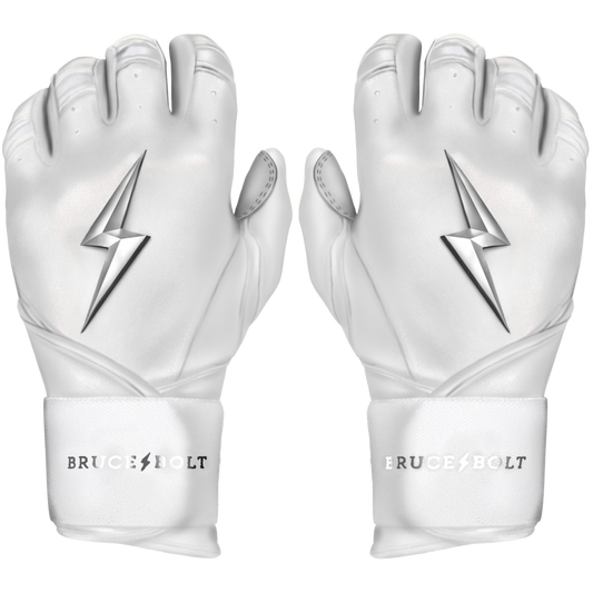BRUCE BOLT CHROME SERIES LONG CUFF BATTING GLOVES WITH STORAGE BAG