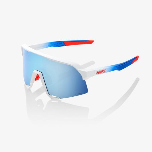 100% S3® TOTAL ENERGIES TEAM MATTE WHITE / METALLIC BLUE HiPER® BLUE MULTILAYER MIRROR LENS