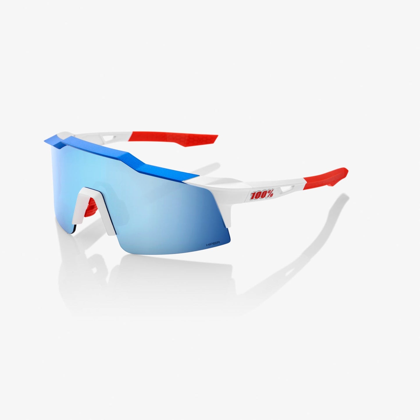 100% SPEEDCRAFT® SL TOTAL ENERGIES TEAM MATTE WHITE / METALLIC BLUE HiPER® BLUE MULTILAYER MIRROR LENS