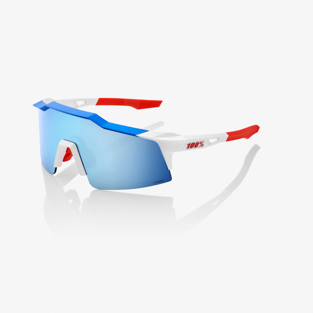 100% SPEEDCRAFT® SL TOTAL ENERGIES TEAM MATTE WHITE / METALLIC BLUE HiPER® BLUE MULTILAYER MIRROR LENS