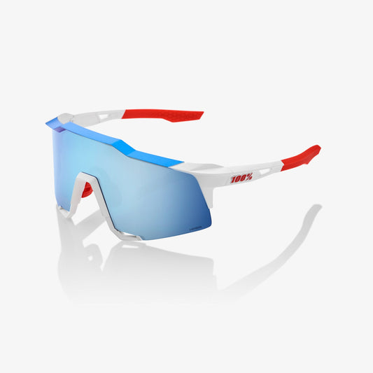 100% SPEEDCRAFT® TOTAL ENERGIES TEAM MATTE WHITE / METALLIC BLUE HiPER® BLUE MULTILAYER MIRROR LENS
