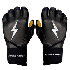 BRUCE BOLT PREMIUM PRO LONG CUFF BATTING GLOVES WITH STORAGE BAG