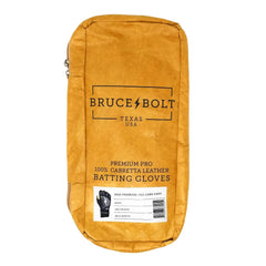 BRUCE BOLT PREMIUM PRO LONG CUFF BATTING GLOVES WITH STORAGE BAG