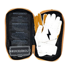 BRUCE BOLT PREMIUM PRO LONG CUFF BATTING GLOVES WITH STORAGE BAG