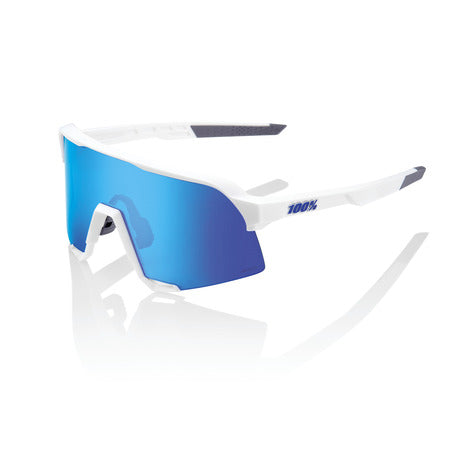 100% S3 MATTE WHITE HiPER® BLUE MULTILAYER MIRROR LENS + CLEAR LENS INCLUDED